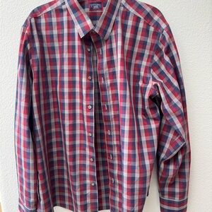 UNTUCKit Red and Blue Plaid Casual Shirt